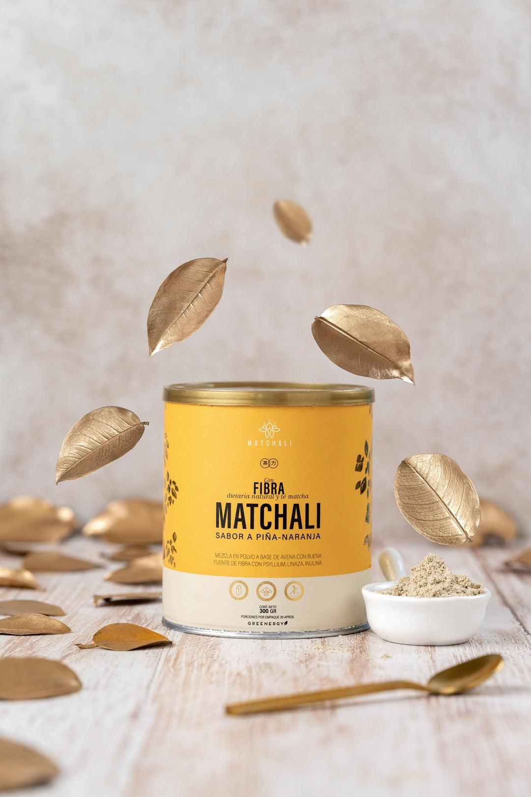 FIBRA NATURAL CON TÉ MATCHA SABOR PIÑA-NARANJA 300GR - MATCHALI Colombia