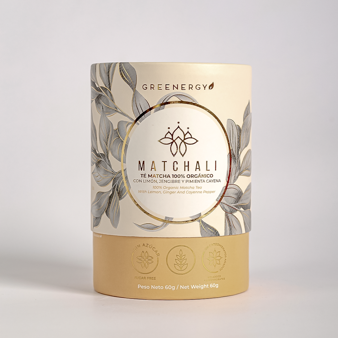 TÉ MATCHA MATCHALI CON LIMÓN, JENGIBRE Y PIMIENTA CAYENA 60G