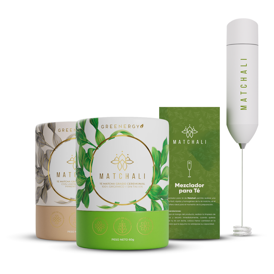 KIT TÉ MATCHA X2 + MEZCLADOR MATCHALI - MATCHALI Colombia